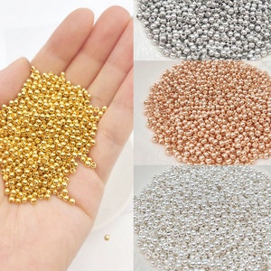 bead Tarnish Spacer Beads 100pcs ball Bead for bracelet,Gold Bead Spacer Beads for DIY Jewelry Findings Supplies er2447w