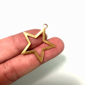 Stern 29mm Rohmessing Charms Ohrringe Machen Ohrring Perlen Anhänger geometrische Form DIY SchmuckZubehör Großhandel Zubehör yy1807