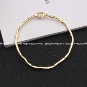Round Charms  pendant 34mm Shiny gold 14k Gold plated Charm earring making DIY Jewelry Findings Wholesale Supplies je1144-1z