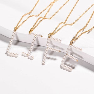 Cuentas de perlas hechas a mano Letra del alfabeto Colgante Chapado en oro Inglés Amuleto proveedor Elaboración Collar personalizado jg1218-all