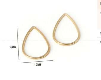 Pendentif en goutte d’or Charmes géométriques Boucle d’oreille plaquée or 14 carats fabrication bricolage Collier de bijoux Découvertes Fournitures en gros hm1182-24