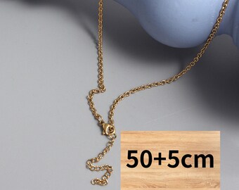 Goldkette Halskette Schmuck Design Vergoldete Kette Edelstahl einfache Halskette machen DIY Schmuckzubehör Großhandel Liefert er2445