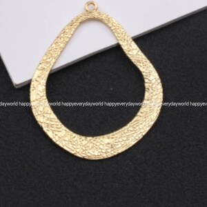Riesige Hohl Gehämmert Anhänger 50x40mm Shiny Gold 14k Vergoldet Charm Ohrring machen DIY Schmuckzubehör Großhandel Lieferungen je1144-1w