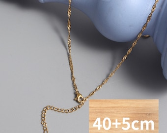 Goldkette Goldkette Schmuckentwurf Vergoldete Kette Edelstahlhalskette, die DIY Schmuckzubehör-Großhandelszubehör ER2445 bildet