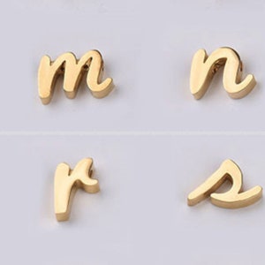 mn- Gold Letter Charm Pendant 14k gold plated Stainless steel Alphabet Initial Jewelry Findings Supplies we1018-mq