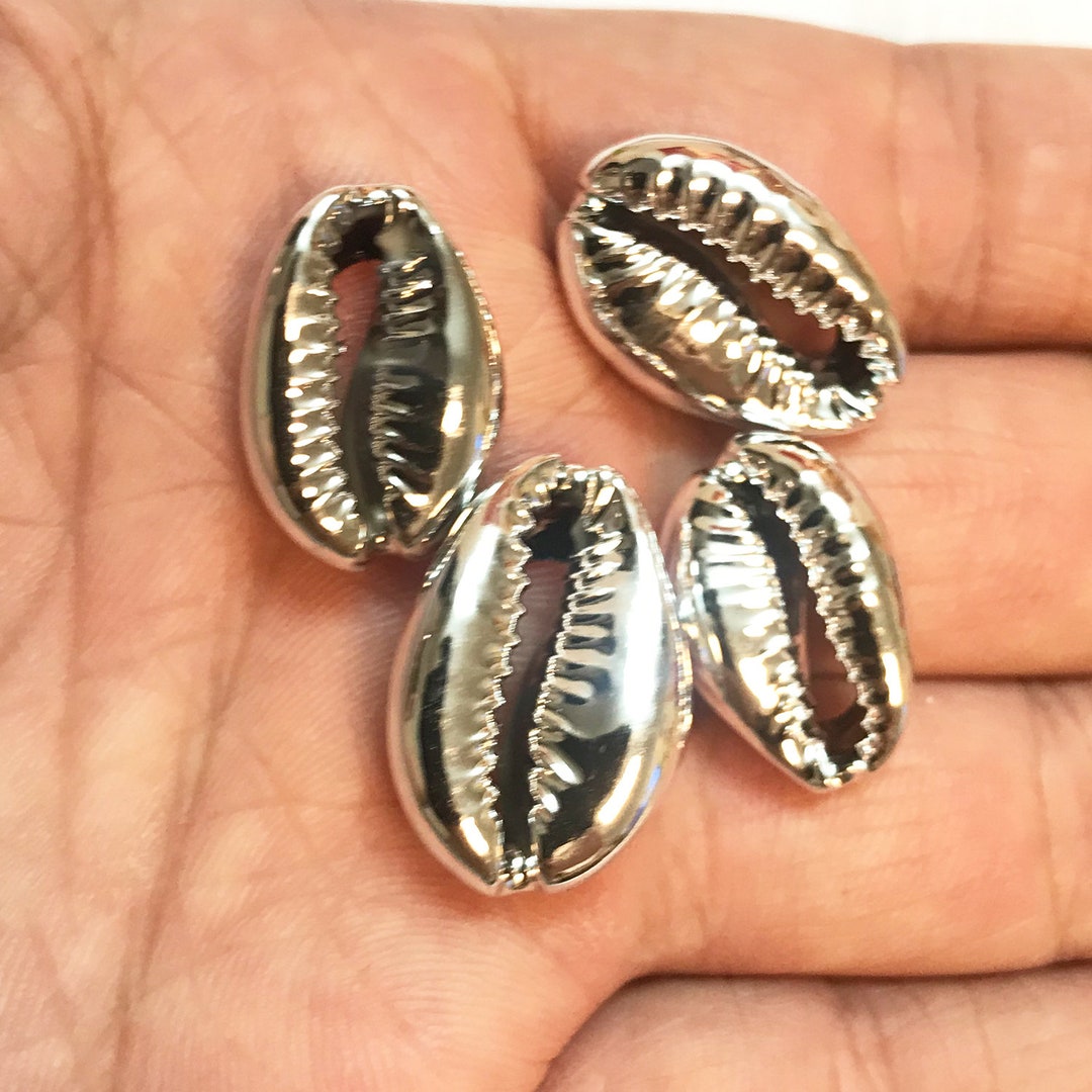 20x12mm Real Sea Shell Silver Charm Beach Jewelry Silver Plated Pendant ...