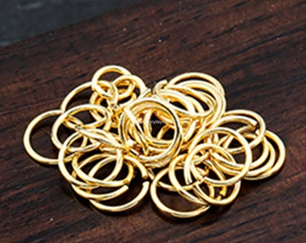 4mm Shiny High Quality Open Gold Plated Jump Rings Connectors Round Brass Rings DIY Jewelry Wholesale Findings Craft Supplies BB254-G0.8-4