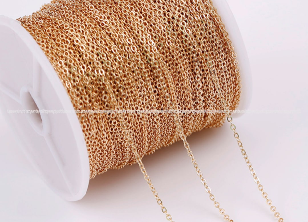 1.2mm Simple Chains 14k Gold Plated Chain Plain Necklace Making Simple ...