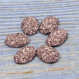 12x18mm gold oval 20pcs crystal round Faux Druzy Cabochons charme Pendant DIY Jewelry Accessories jewelry Wholesale Supplies ru416-5s