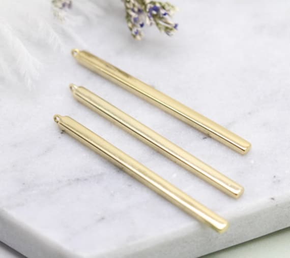 50pcs (25pairs) Vintage 24k Gold/silver Plated 2x40mm Rectangular