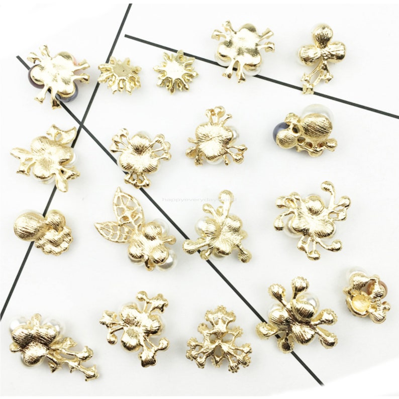5pcs Pearl CZ Diy Hair Accessories Jewelry Rhinestone button broach Embellishment Wedding Comb Wholesale Craft Supplies BB291-1242#7