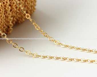 1.7mm chains 14k gold plated chain plain necklace making  simple chain DIY Jewelry Findings Wholesale Supplies hh976-2