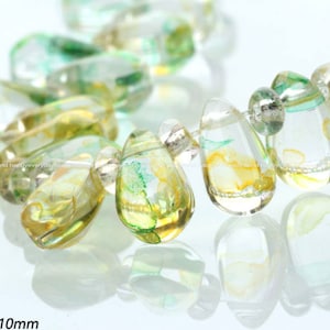 10pcs 6x10mm green teardrop green Glass bead charm Charms DIY Jewelry Wholesale Findings Craft Supplies dy230-1greene