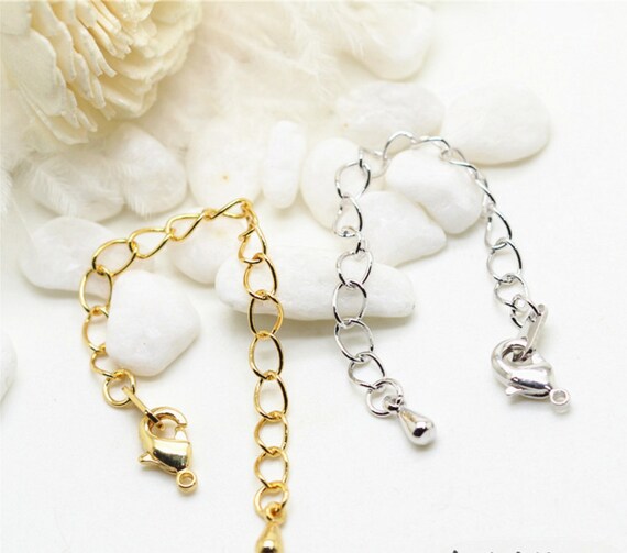 18K ゴールド/シルバーメッキチェーン ロブスタークラスプと延長セット 