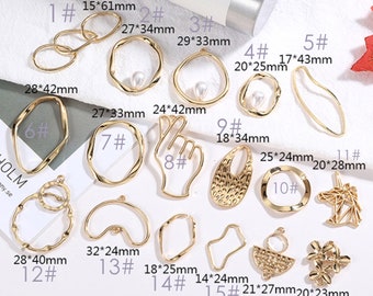 Gold Plated Geometric Pendant, DIY Earring Craft Findings Supplies sj310-12