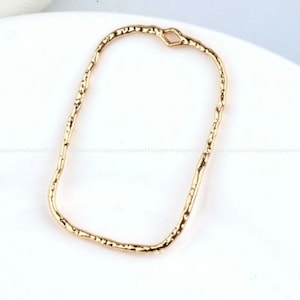 Square Pendant Hammered Gold hollow charm 32x46mm geometric Pendant 14k Gold plated Jewelry Findings Wholesale Supplies sm1163-2c