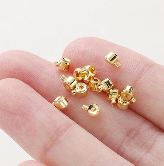Crimp End 18K Gold Filled Beads 3.4mm, Bracelet Necklace End Beads Wire…