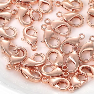 Rose Gold Loster Clasps 7x12mm Rose Gold Plated Loster Claw Lobster Clasps Copper Componet DIY Gold Findings Wholesale Supplies ga924-5