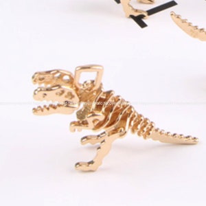 Dinosaur Skeleton pendant animal Charm Gold Pendant 39x24mm Charm Pendant 14k Gold plated jewelry Findings Wholesale Supplies ye1141v