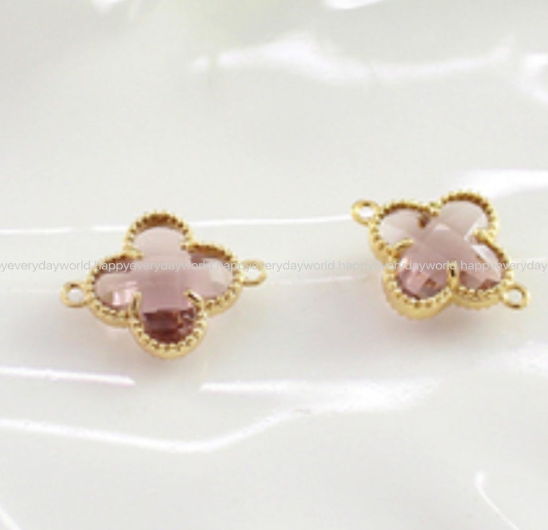UK SELLER 10 FUCHSIA PINK ACRYLIC GEM CONNECTOR CHARMS FOR JEWELLERY MAKING