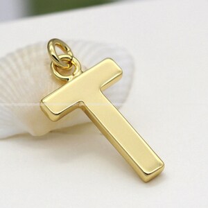 T-Brilhante ouro encantos carta pingente 18k banhado a ouro letra alfabeto inicial e brinco colar jóias descobertas suprimentos hj1002-T