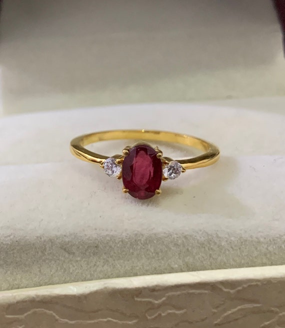 Oval Shape Natural Ruby With High Quality Marquise Diamond and - Etsy