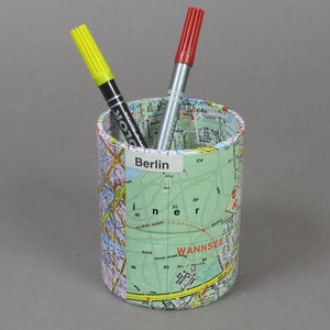Stiftebecher Berlin Motiv Kinder Geschenk Stiftebecher Stifteköcher für Kinder Pappstiftebecher Berlin Stadtplan Upcycling Stifhalter