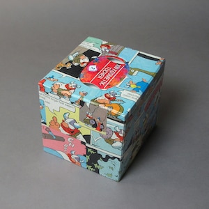 Bunte Taschentuchbox Hägar Comic Papphülle für Taschentücher Hägar Comic Upcycling Geschenk Wikinger Fan Hägar Comic Geschenk Hägar Comics