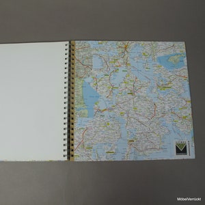 Dänemark Fotoalbum Besonderes Fotobuch mit Dänemark Landkarten Upcycling Dänemark Scrapbook dänisch dänisches Fotoalbum Bilderalbum