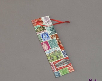 Bookmark Norway stamps upcycling Scandinavian fan gift handmade bookmark, handmade bookmark with stamps reader gift