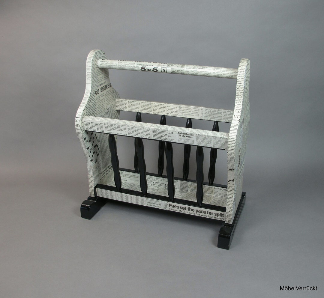 Vintage Newspaper Rack Newspaper Holder Old Wooden Etsy