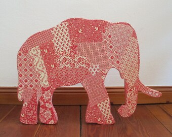 Deko Elefant roter Elefant zum Hinstellen Aufstellen Elefantensammler Geschenk Papp Elefant großer Elefant aus Pappe Upcycling Deko Elefant