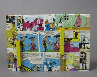 Lucky Luke Schlüsselboard Comic Upcycling Lucky Luke Geschenk Lucky Luke Fan Upcycling Schlüsselbrett Lucky Luke Hakenleiste Comic Geschenk