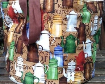 Round cake bag "Coffee Pots"