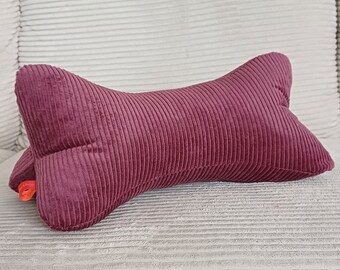 Reading pillow / neck pillow corduroy raspberry