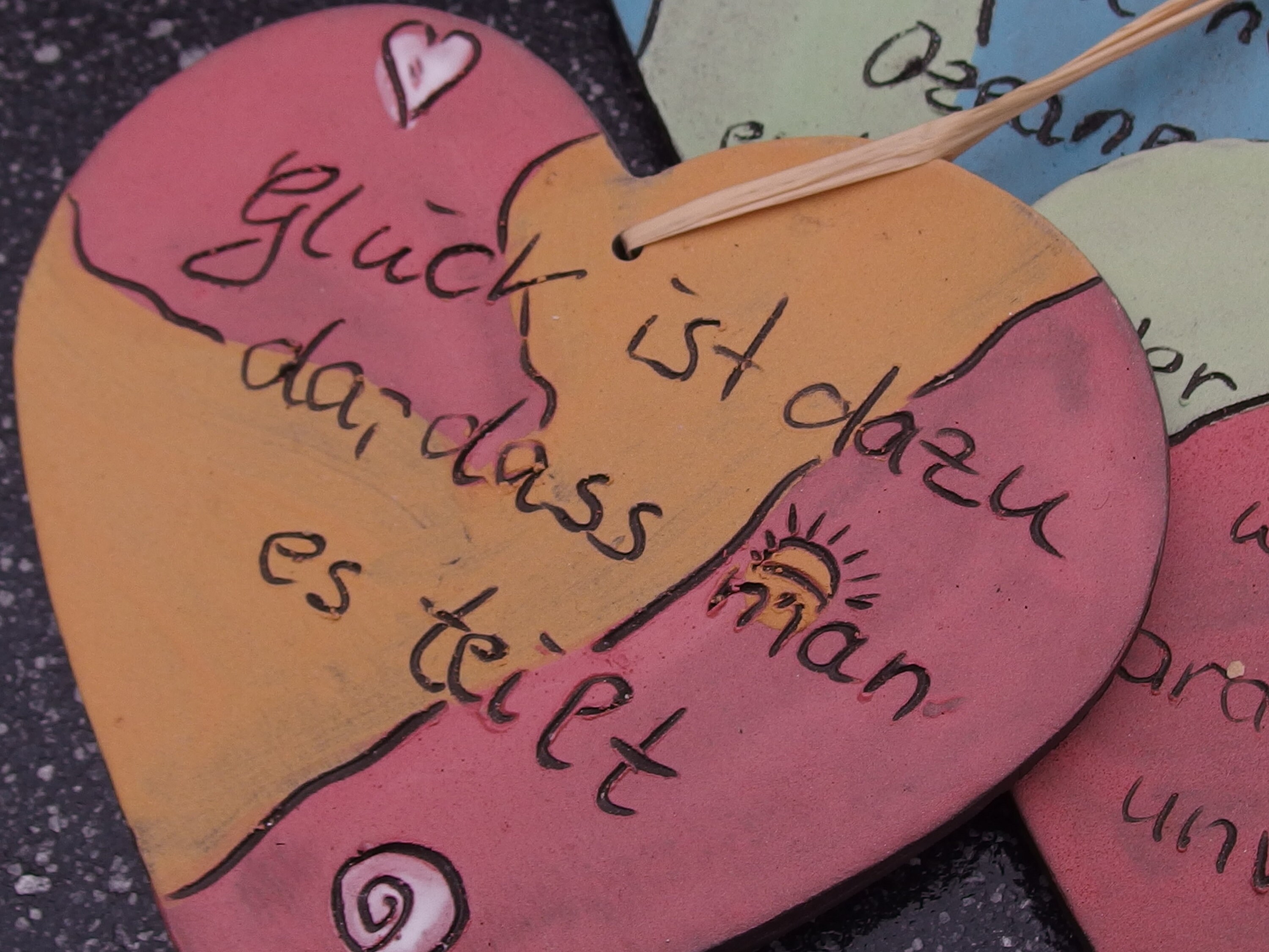 Keramik Herz mit Spruch Etsy.de