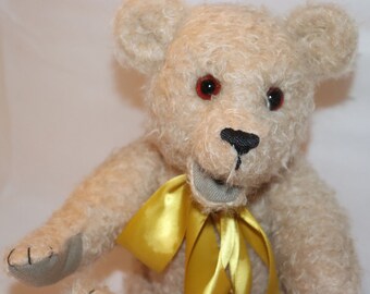 Sammler Duftkissen Zirbenbär aus Steiff-Schulte Mohair - Teddybär mit Glasaugen, Schleife und Stimme