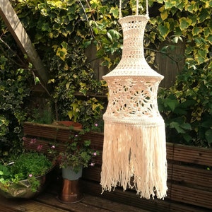 Crochet Pattern Boho Lamp Shade Wall Hanging Floral PDF Pattern English Crochet Instructions Fishermans Lamp