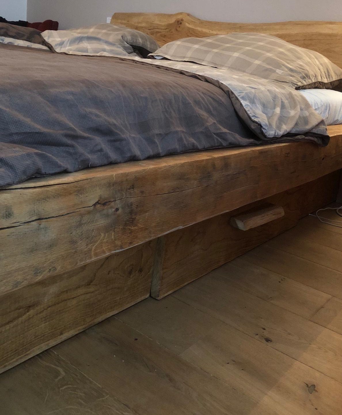 Cama Woodkings 180x200 Cama doble Havelock pino reciclado dormitorio  rústico diseño de madera maciza cama doble Muebles naturales macizos  Muebles de madera real -  España