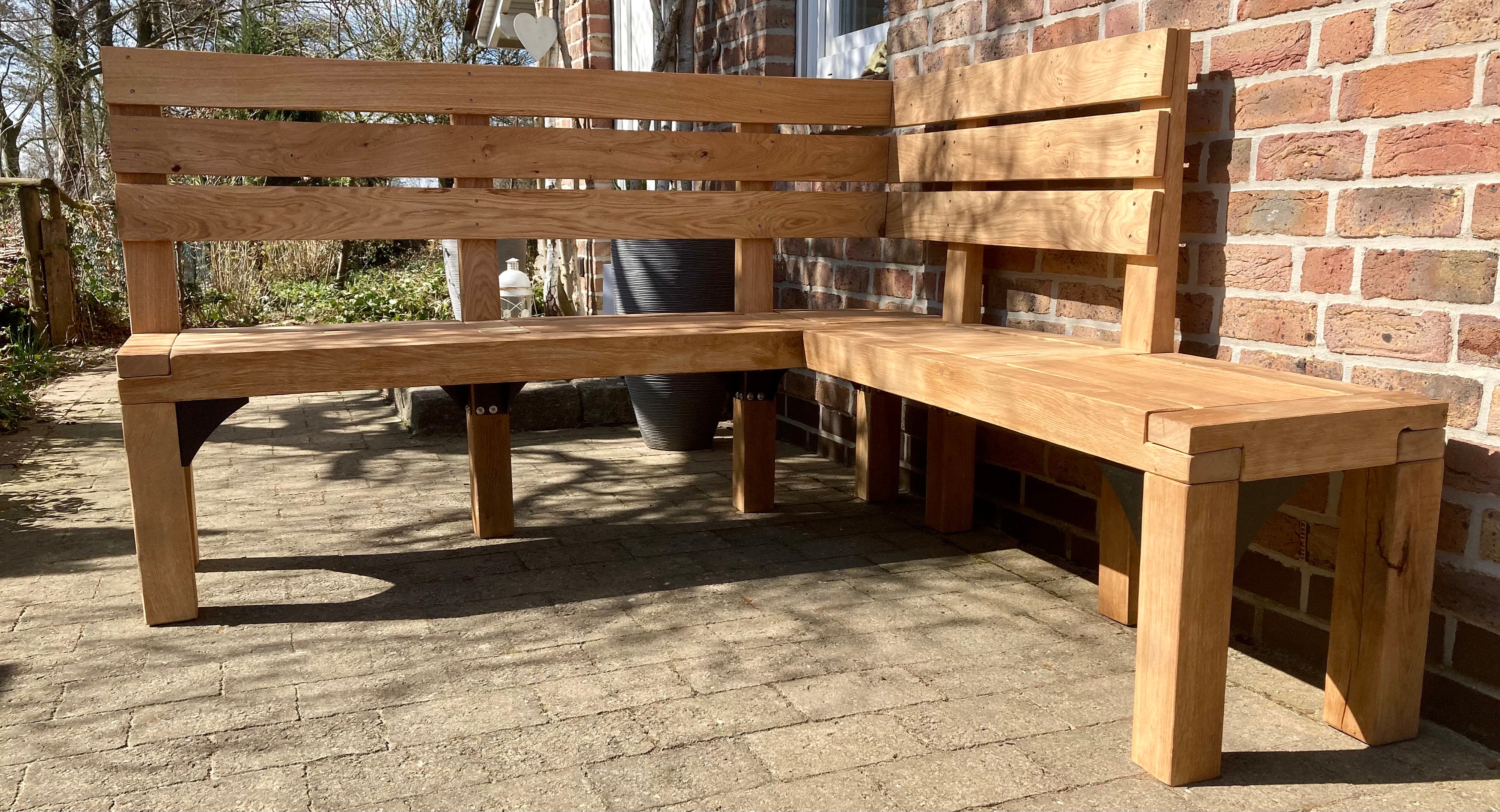 Oak sale corner bench