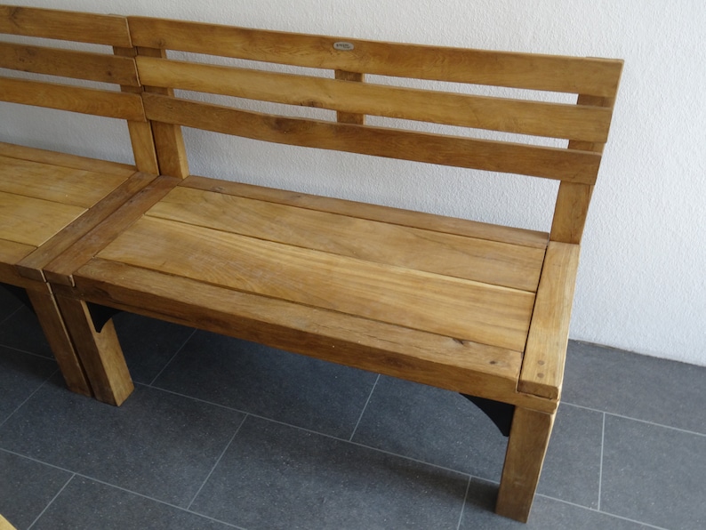 Eichenbank rustikal mit Lehne /// GREGORDESIGN Etsy.de