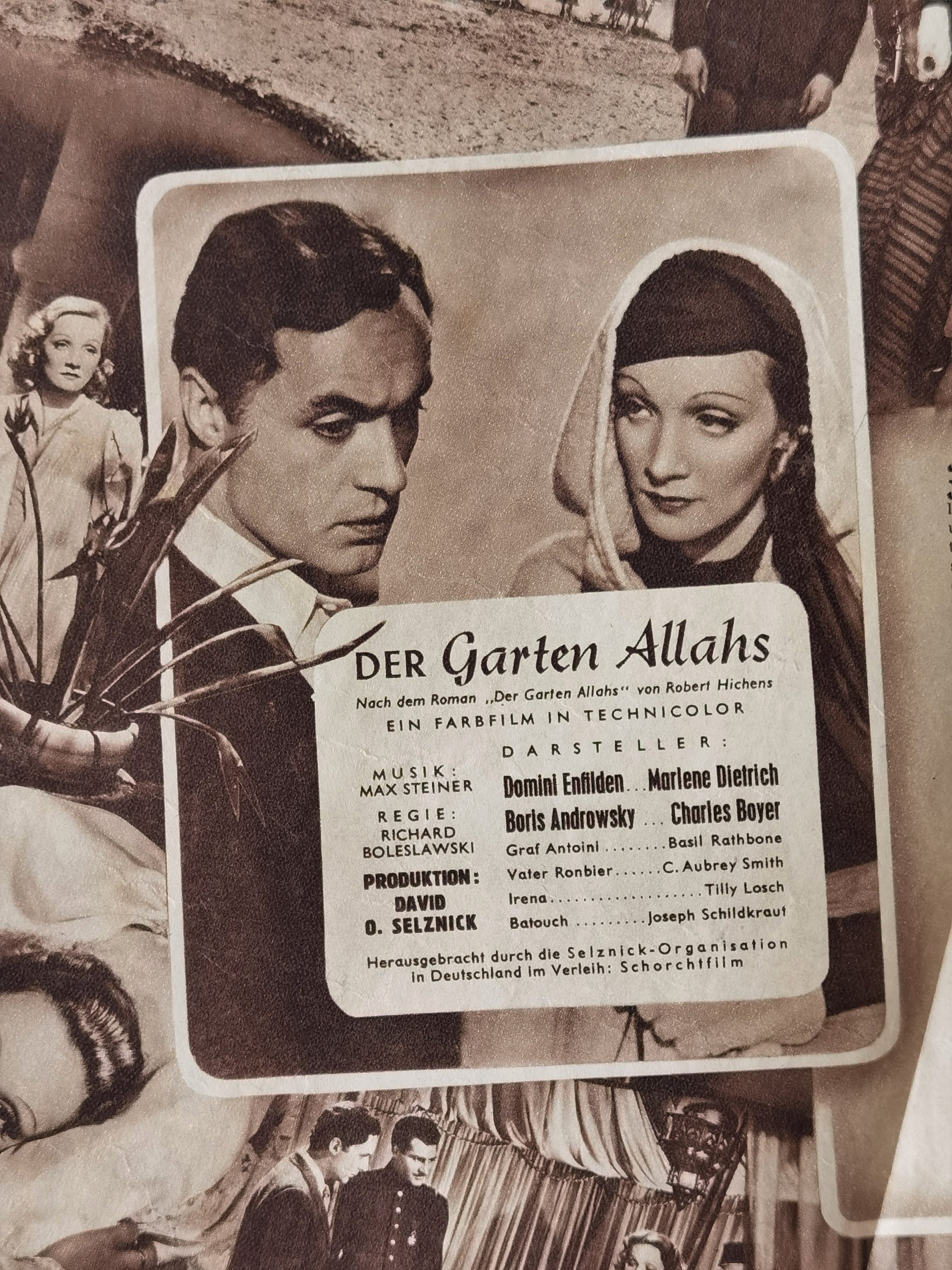 Kino Programmheft 50 er Der Garten Allahs (Privat Verkauf) Etsy.de