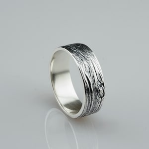 Herrenring Viking, Holz, Ziegel, Herrenring, Silberring, rustikaler Ehering, rustikaler Ehering, Unisex Ehering, Unisex Ehering