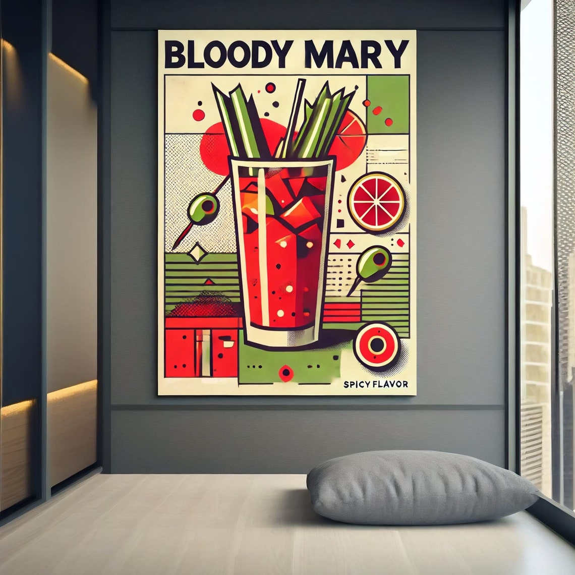 Bloody Mary Poster → Vintage Cocktail Art, Retro Drink Print, Bar Decor ...