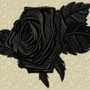 black ROSE gothic emo punk rockab. Iron-on patch image 1