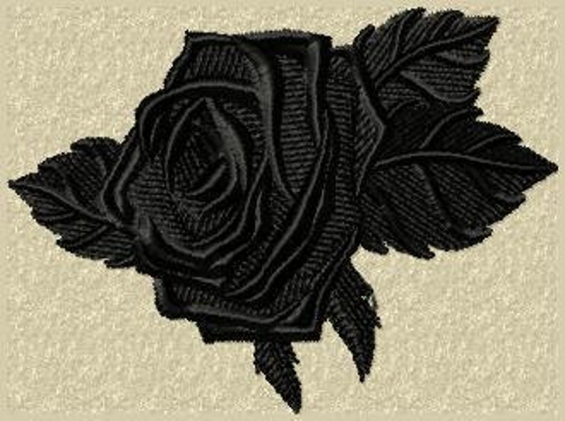 black ROSE gothic emo punk rockab. Iron-on patch image 1