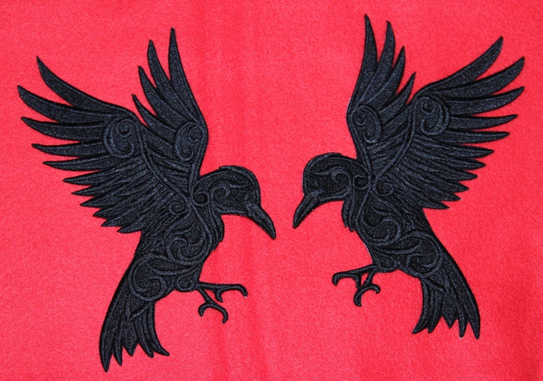 Raben Crow 1 Pärchen Aufnäher Patch Gothic Ma Neu Bild 1