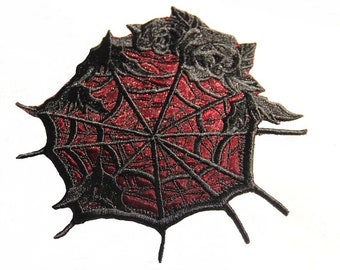 Spider Web half lace with voile underlays Aufnäh