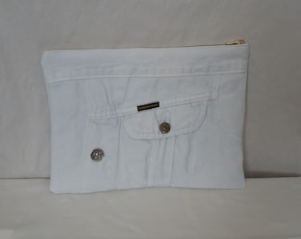 pochette en jean Blanche