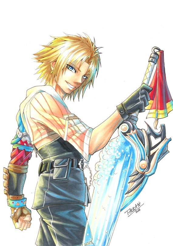 Tidus Final Fantasy X A5 Etsy Tidus Final Fantasy X A5 Etsy